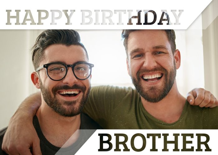 Invisible Letters Happy Birthday Brother Photo Upload Card