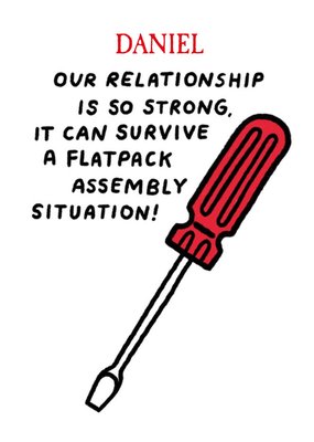 Illustration Of A Screwdriver Humorous Valentine's Day Card