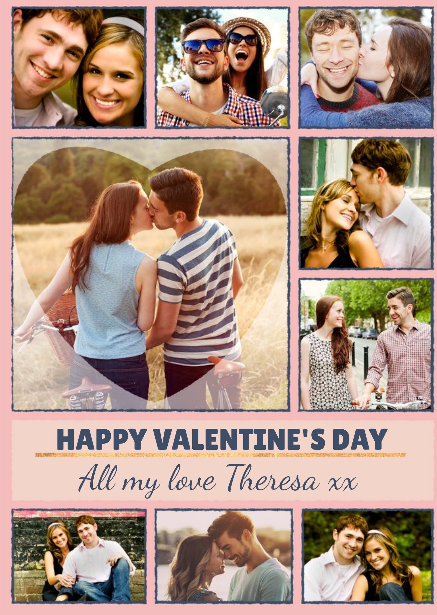 Moonpig Happy Valentines Day Multiple Photo Upload Valentines Card, Large