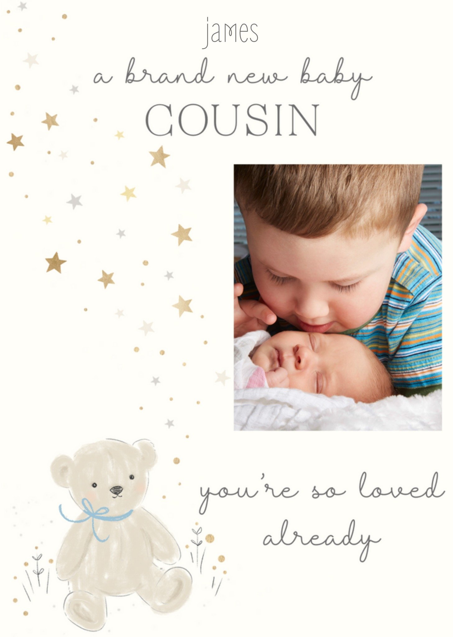 Moonpig Baby Cousin Photo Upload New Baby Card Ecard