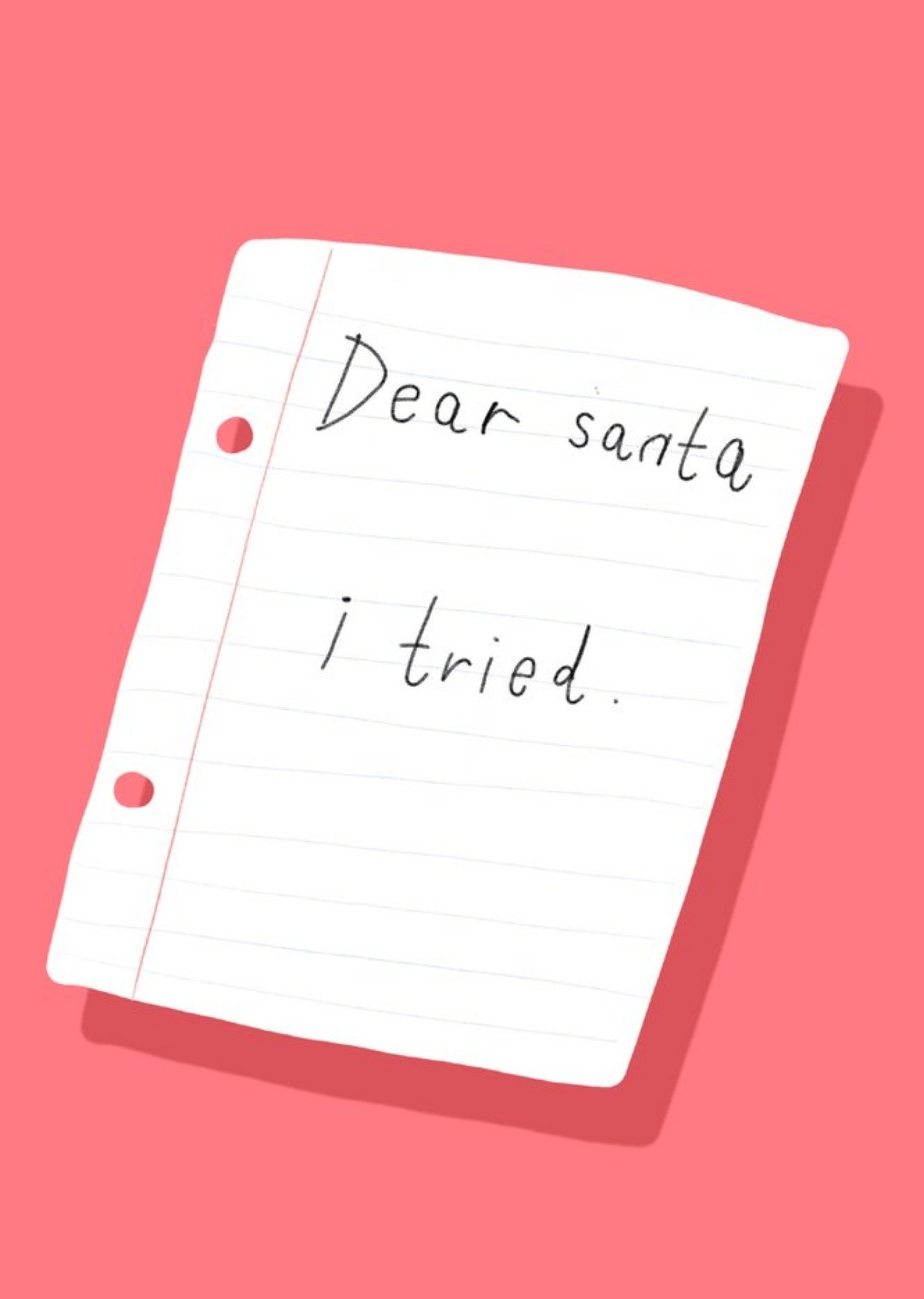 Jolly Awesome Dear Santa I Tried Christmas Card, Large