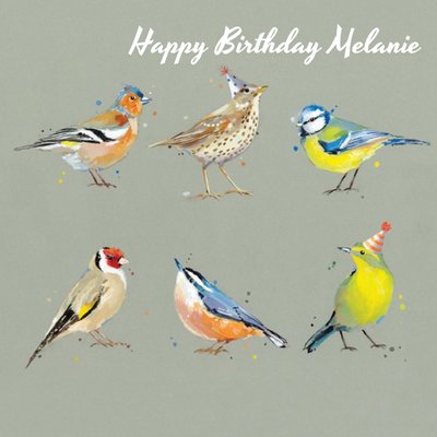 Colourful Birds Personalised Birthday Card