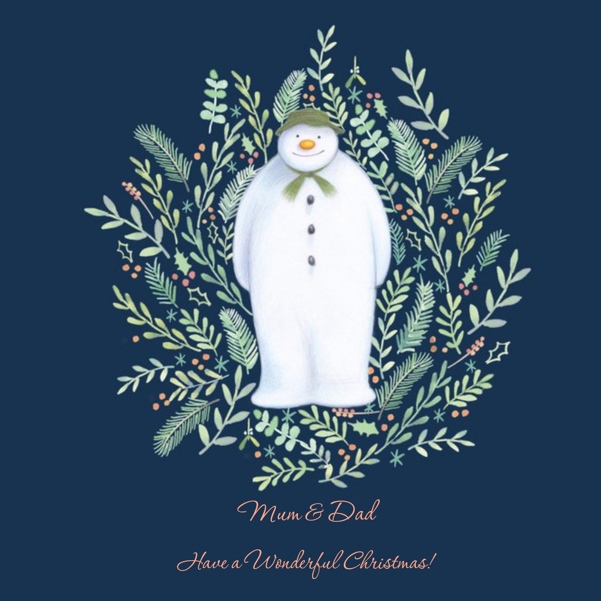 The Snowman Mum & Dad Christmas Card, Square