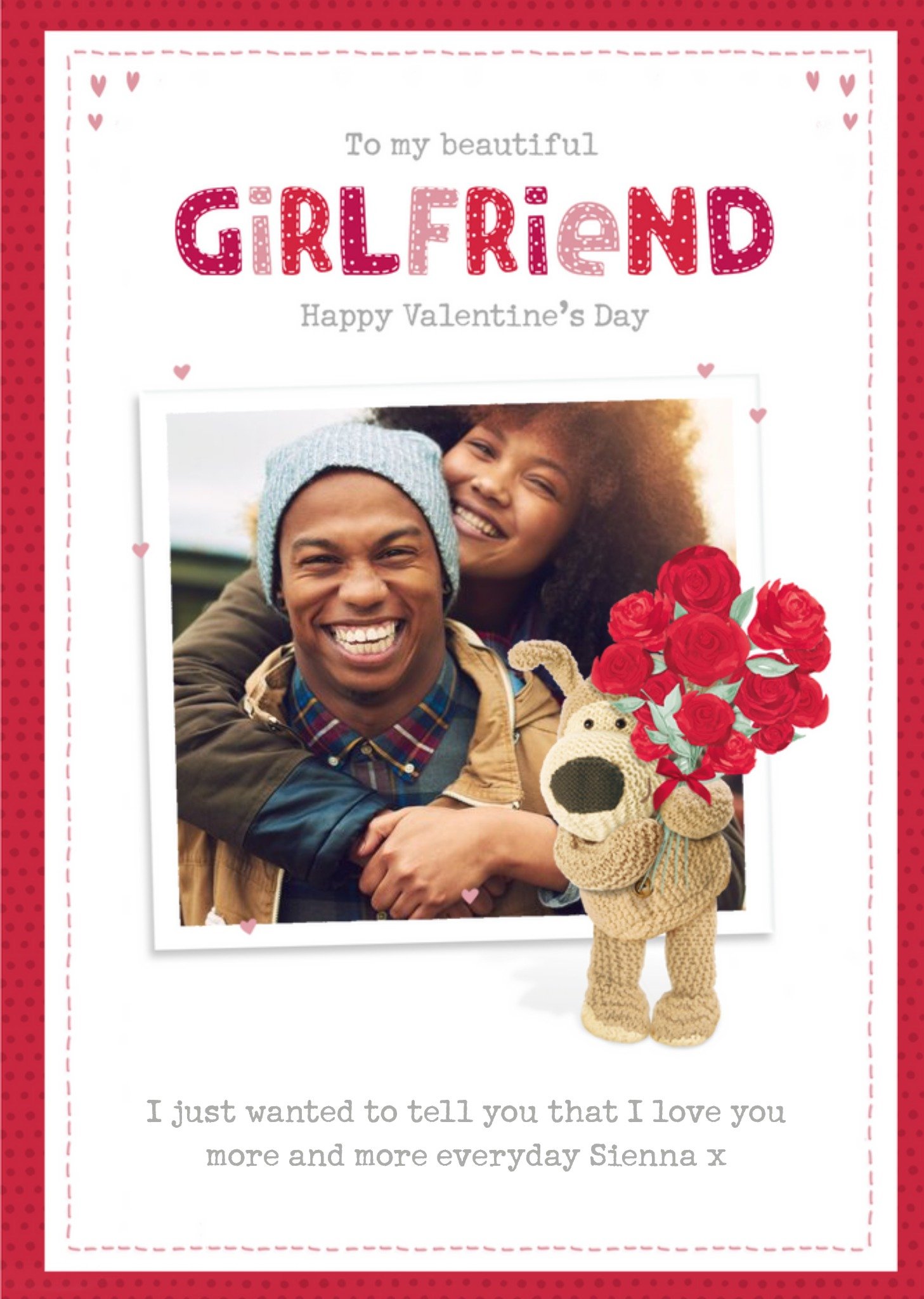 Cute Boofle To My Beautiful Girlfriend Valentine's Day Card