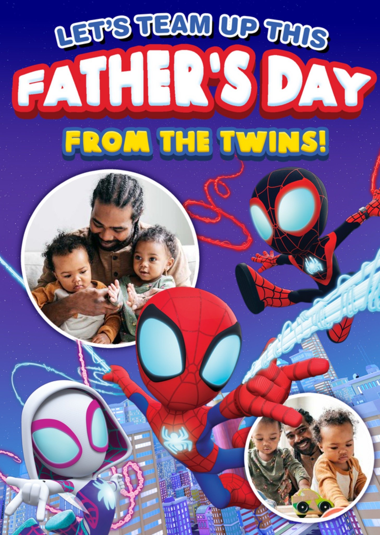 Spiderman Spidey And His Amazing Friends Photo Upload Father's Day Card, Large