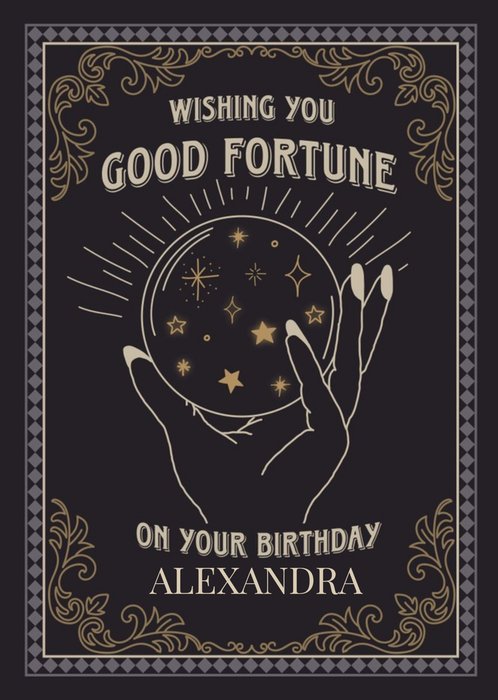 Moonchild Wishing You Good Fortune Crystal Ball Astrology Birthday Card