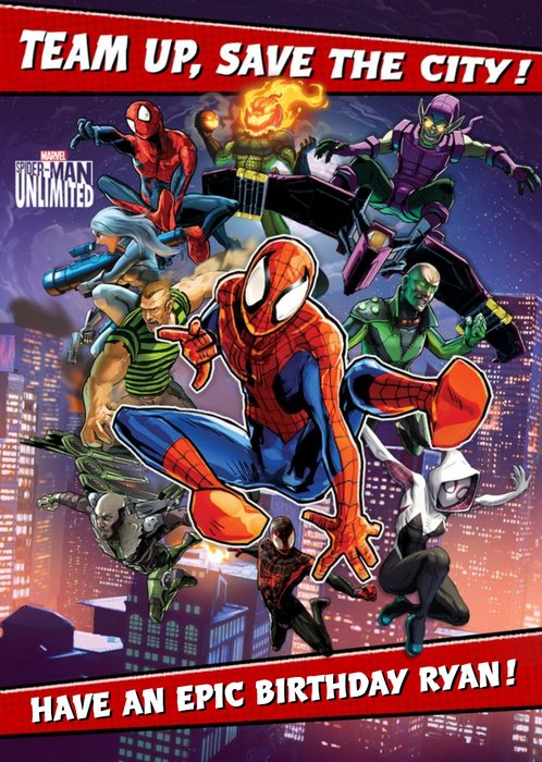 Marvel Spiderman Unlimited Gaming Epic Birthday Card
