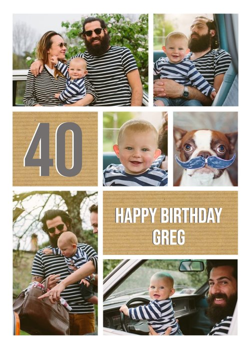 40th Birthday Photo Upload Card