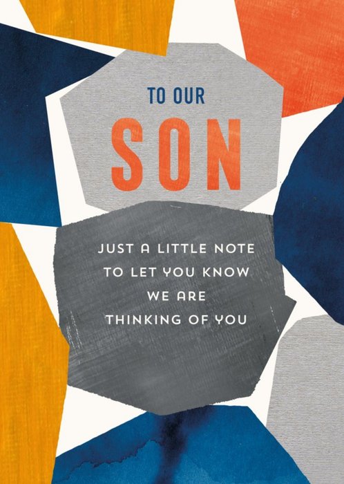 Pigment To Our Son Just a Little Note Thinking of you Card