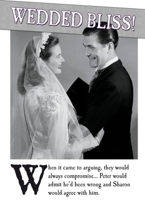 Wedded Bliss Compromise Personalised Wedding Card