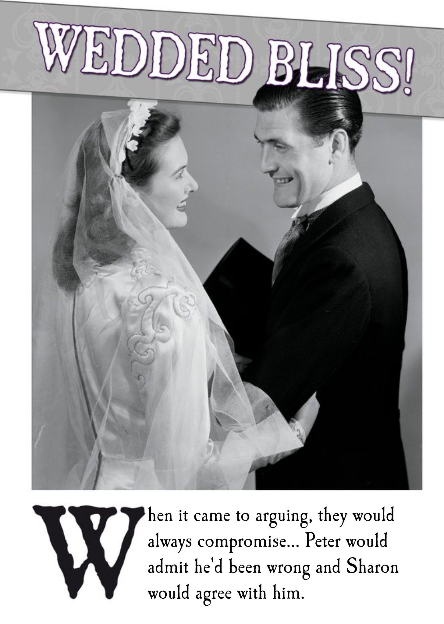 Wedded Bliss Compromise Personalised Wedding Card Ecard