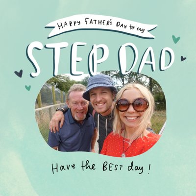 The Happy News Step Dad Photo Upload Father's Day Card