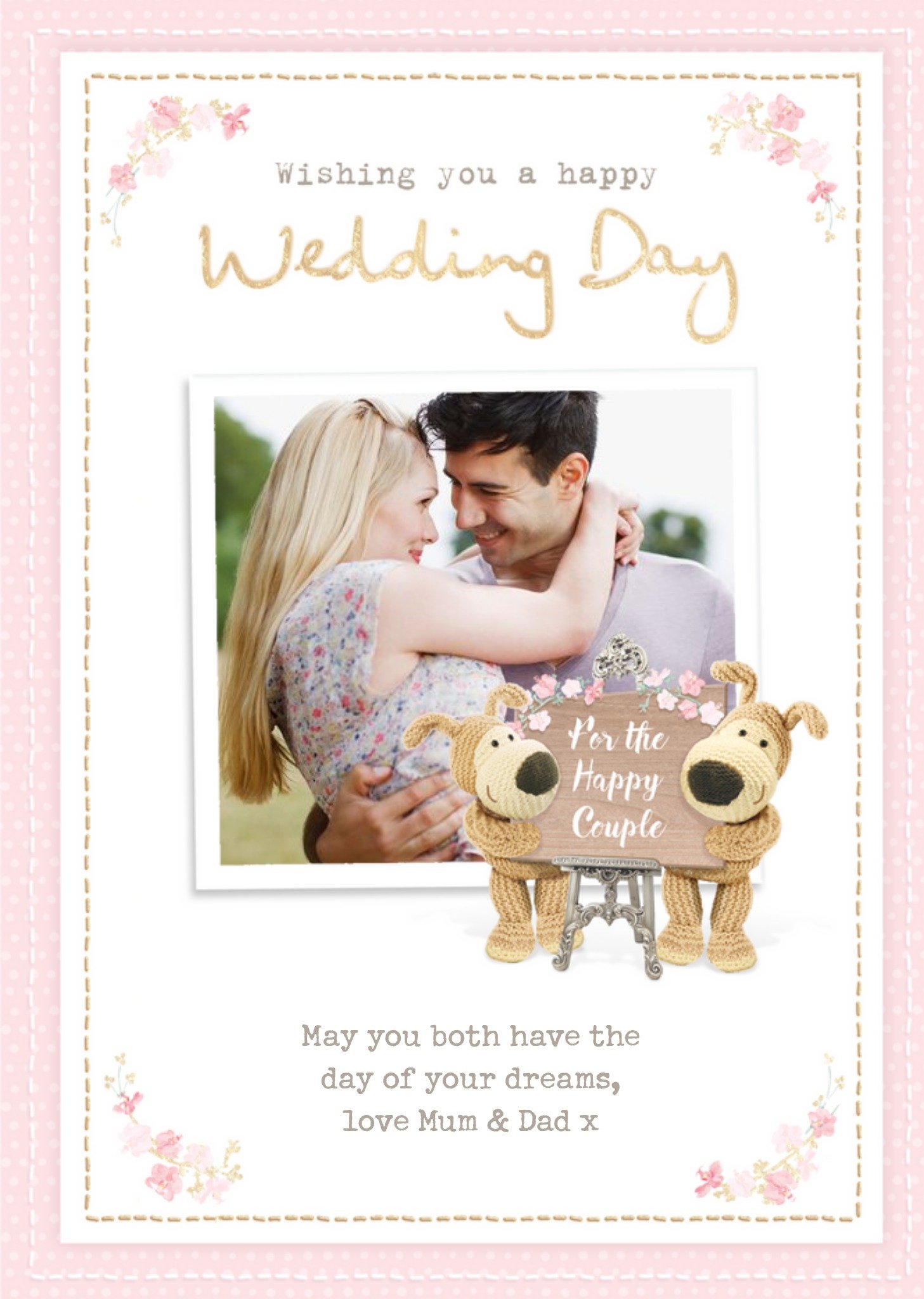 Boofle Sentimental Wedding Day Photo Upload Card From Mum And Dad, Large
