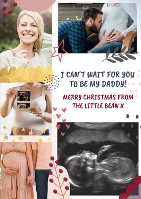From The Bump To Daddy To Be 5 Photo Upload Christmas Card