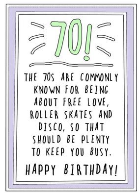 Go La La Funny The 70s Were Known For Being About Free Love, Roller Skates And Disco Birthday Card