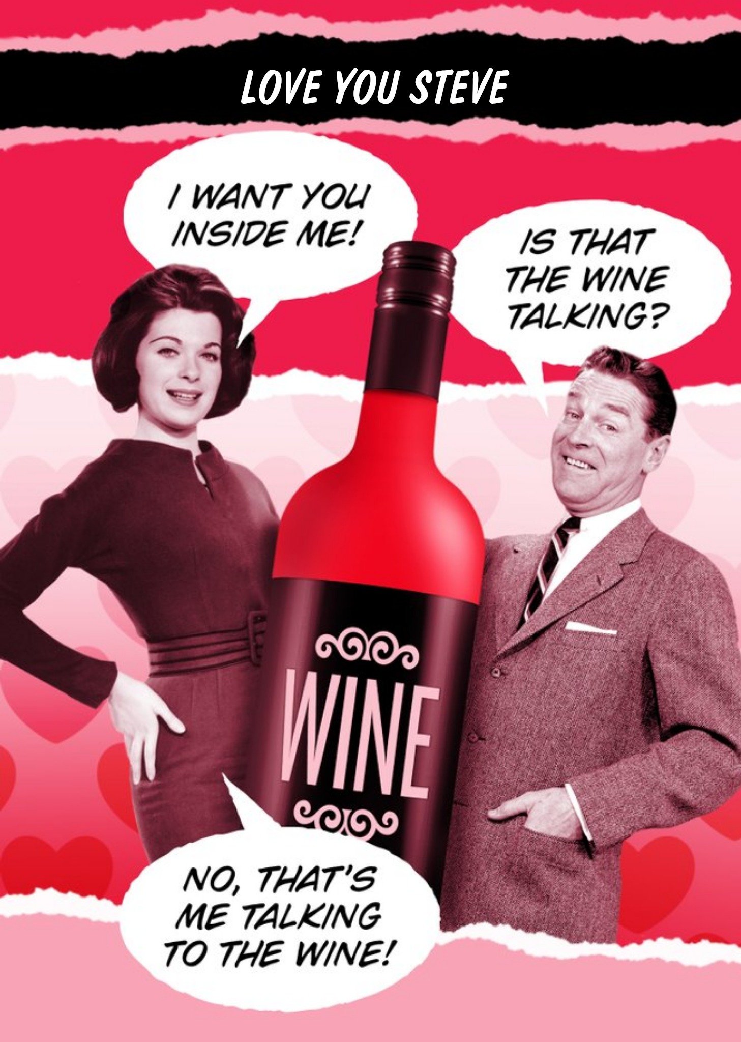 Moonpig I Want The Wine Inside Of Me Personalised Card Ecard