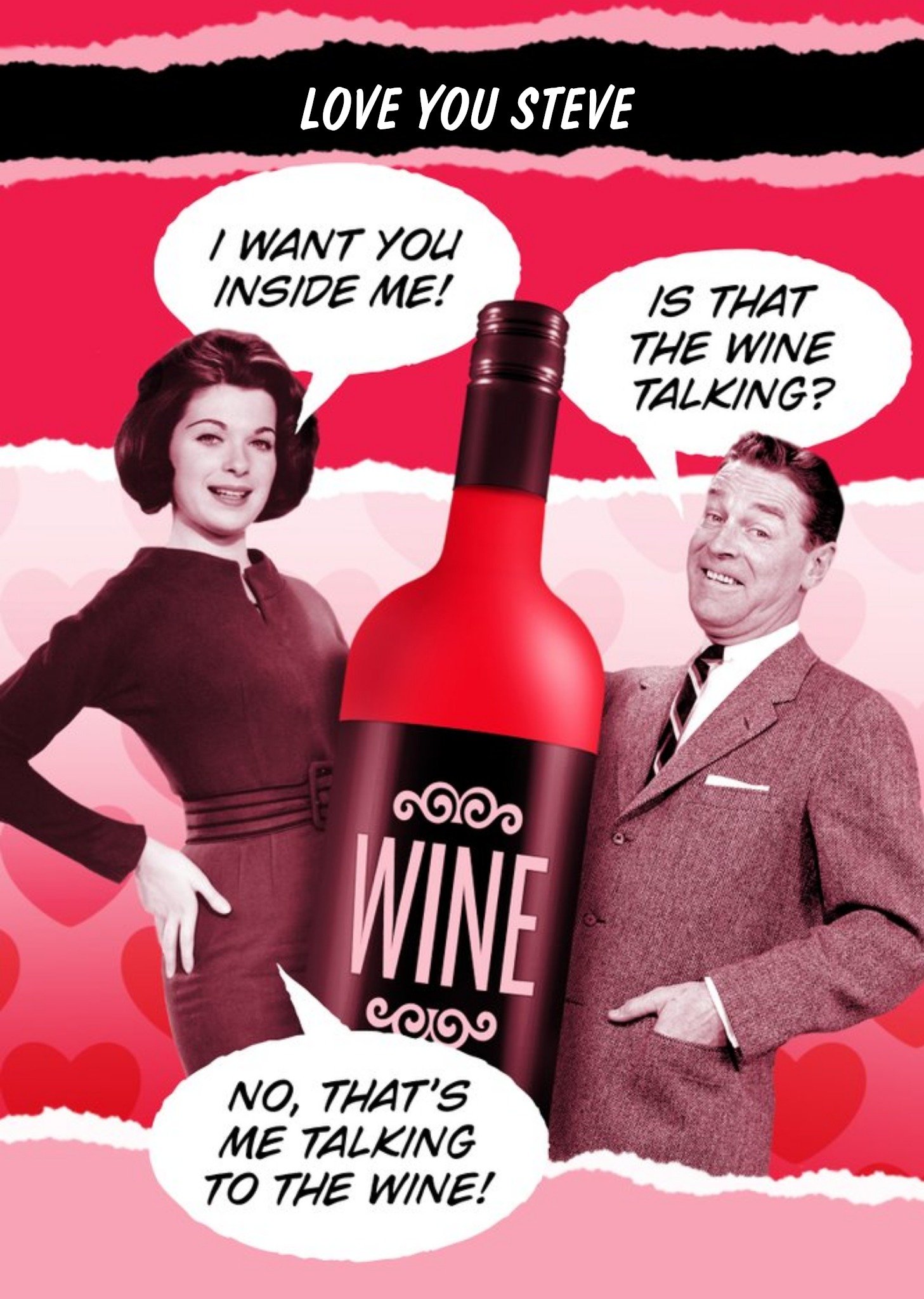 I Want The Wine Inside Of Me Personalised Card Ecard