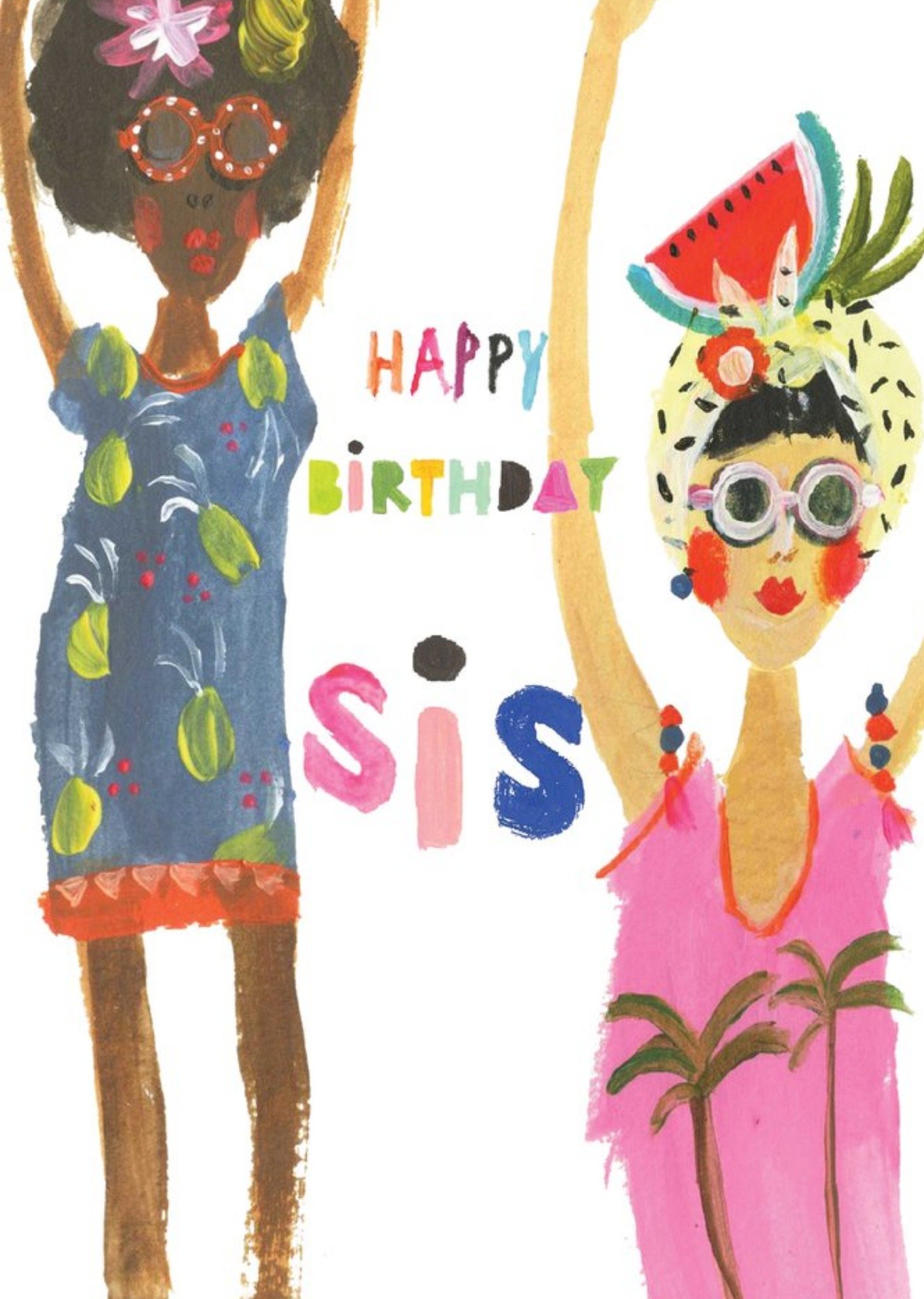 Sooshichacha Happy Birthday Sis Birthday Card, Large