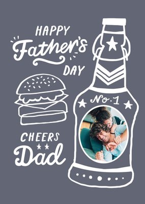 Cheer's Dad Beer Bottle Photo Upload Father's Day Card