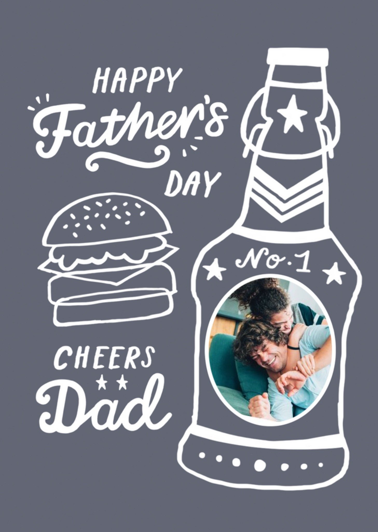 Cheer's Dad Beer Bottle Photo Upload Father's Day Card Ecard