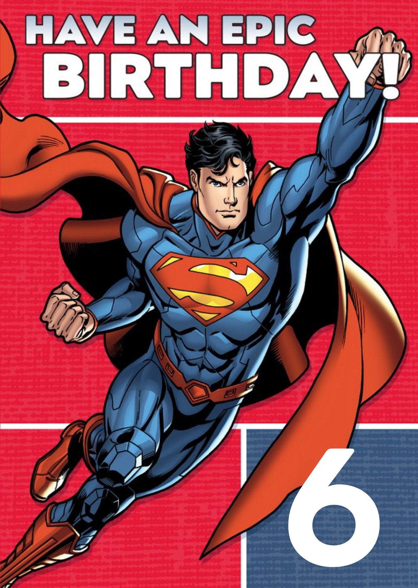 Marvel Dc Comics Superman Have An Epic 6th Birthday Card, Large
