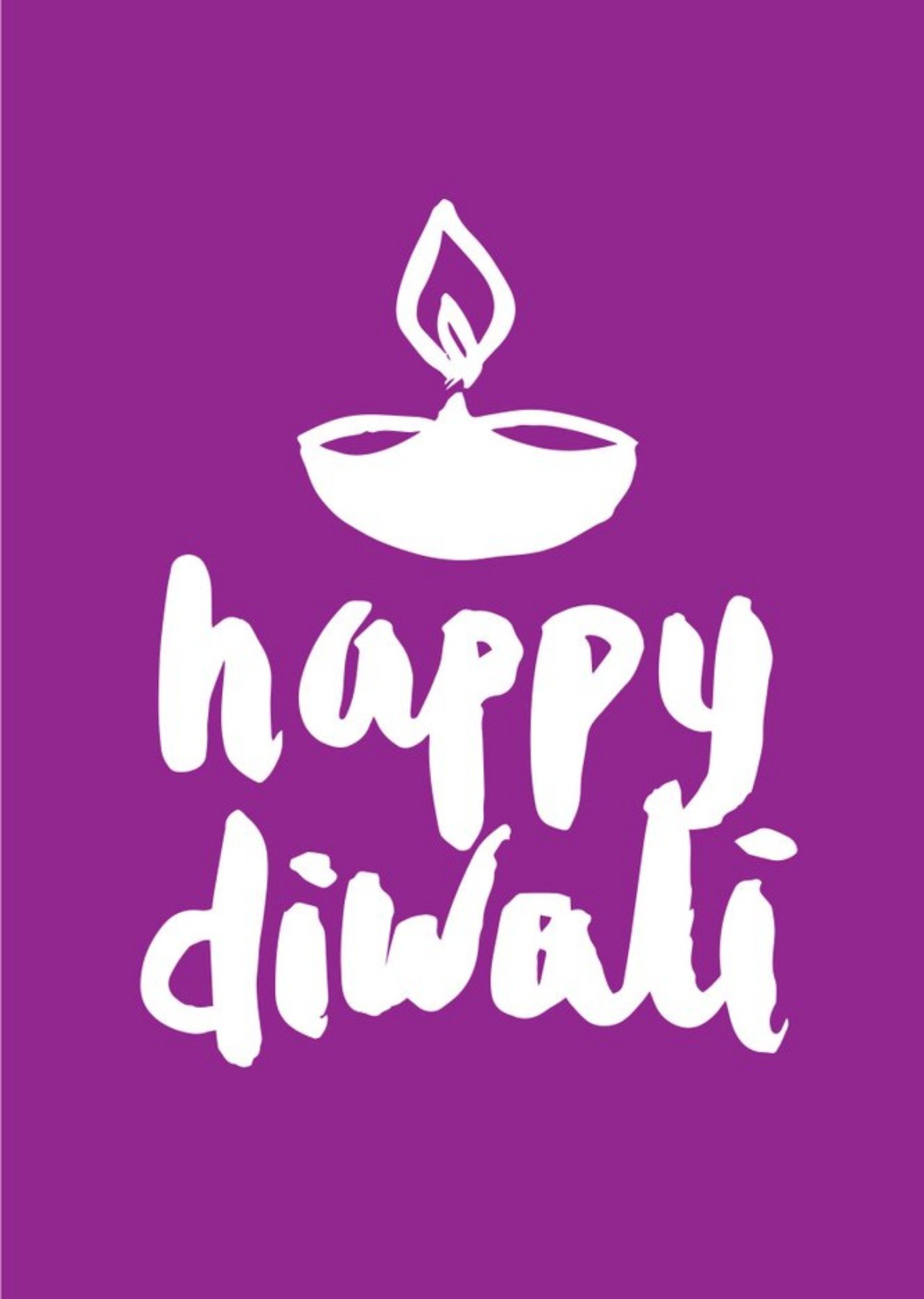 Happy Diwali Purple Simple Card Ecard