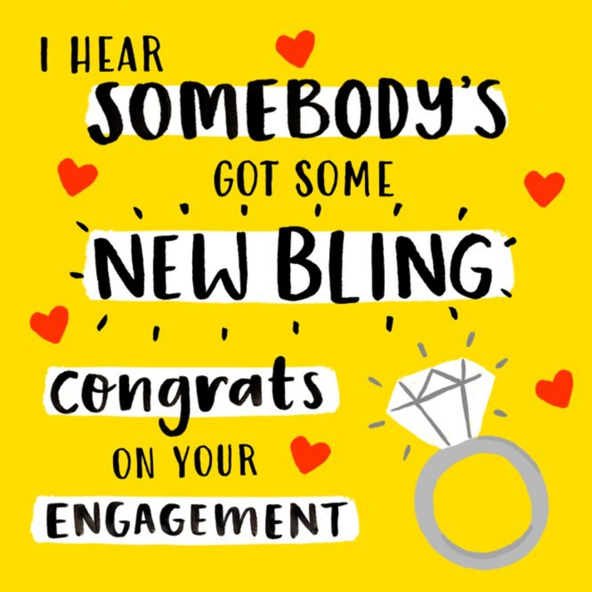 Claire Nicholson Hearts Ring Engagement Card, Square