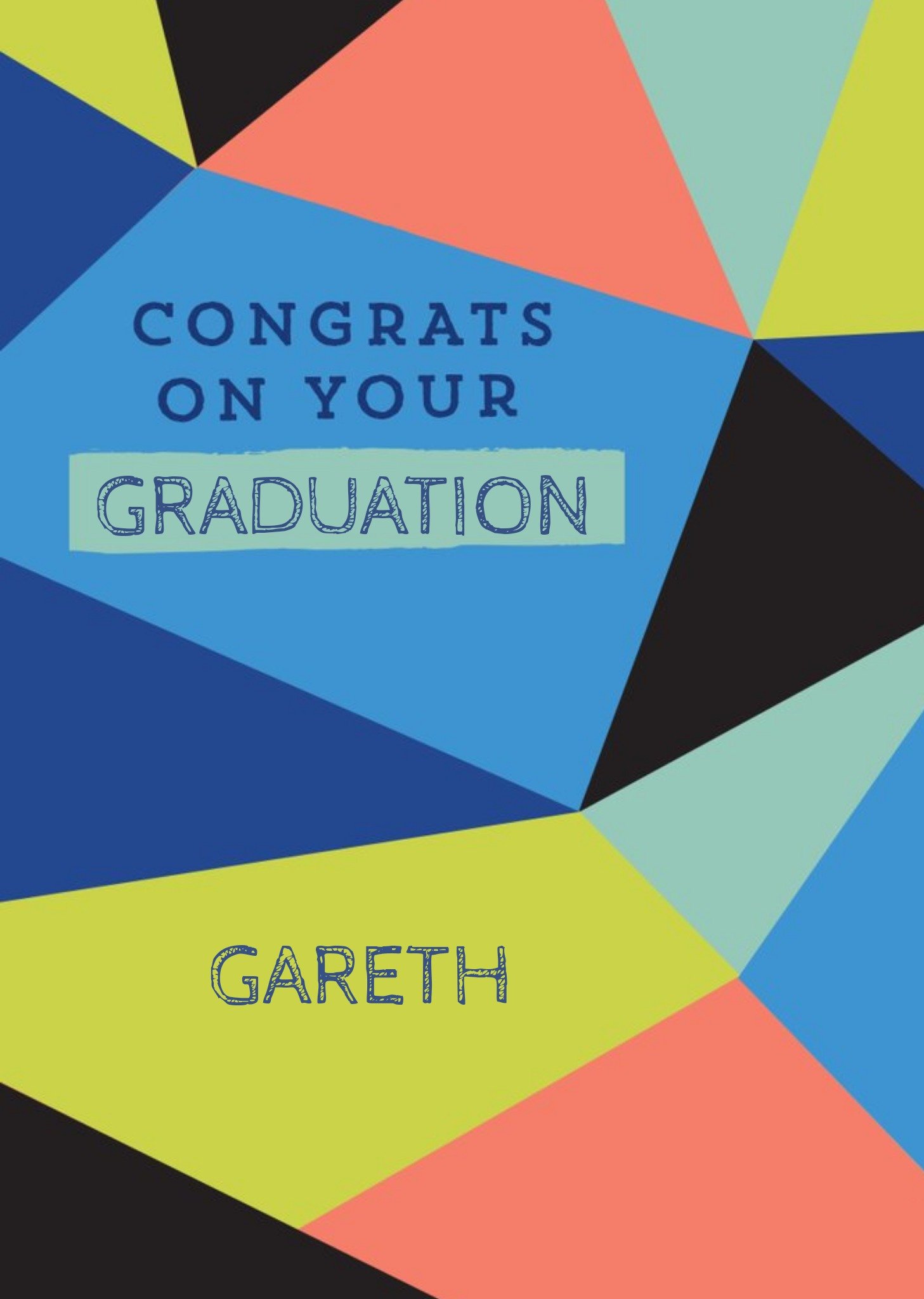 Other Natalie Alex Designs Abstract Trendy Personalised Graduation Congratulations Card Ecard