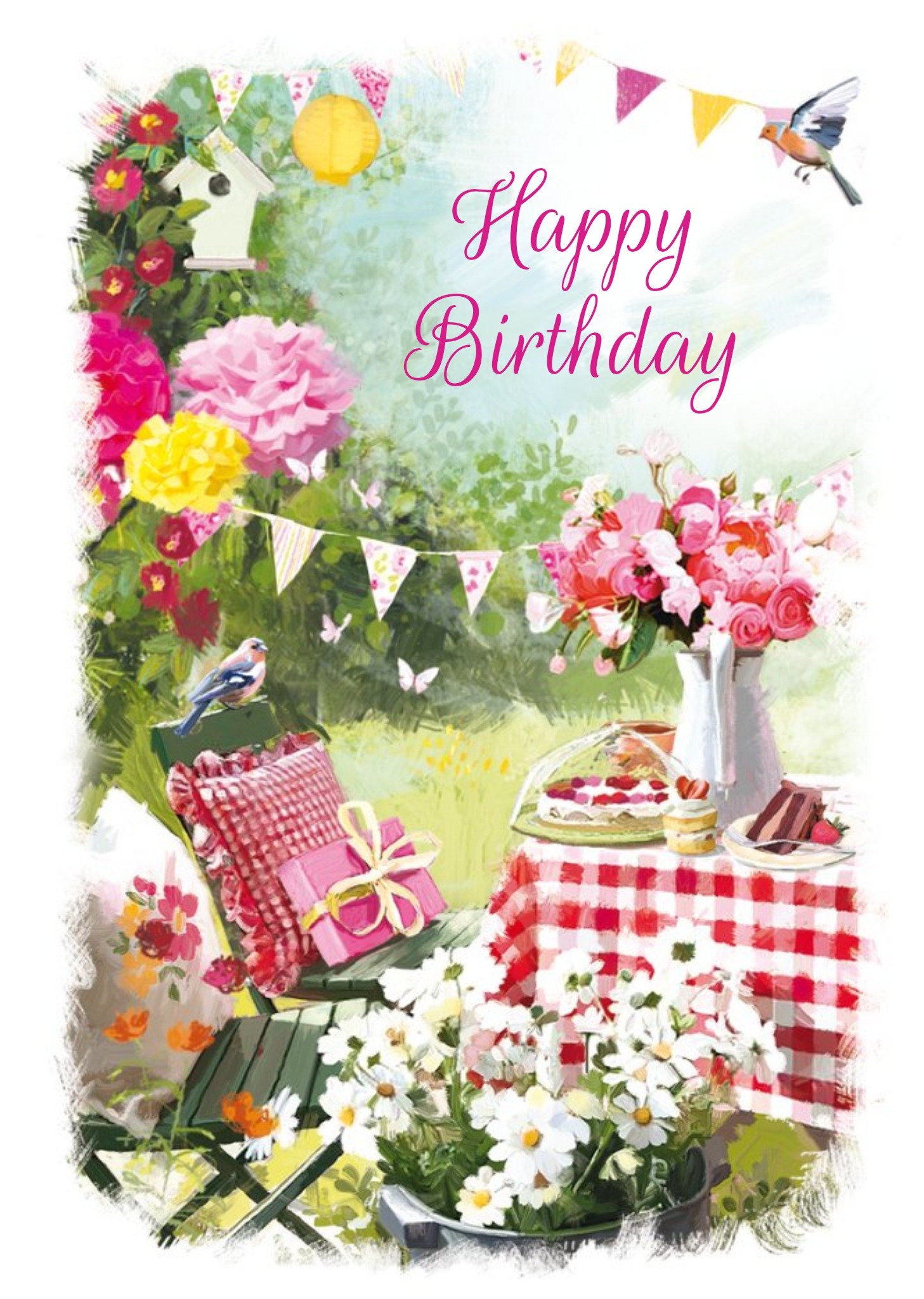 Ling Design Garden Picnic Happy Birthday Card Ecard