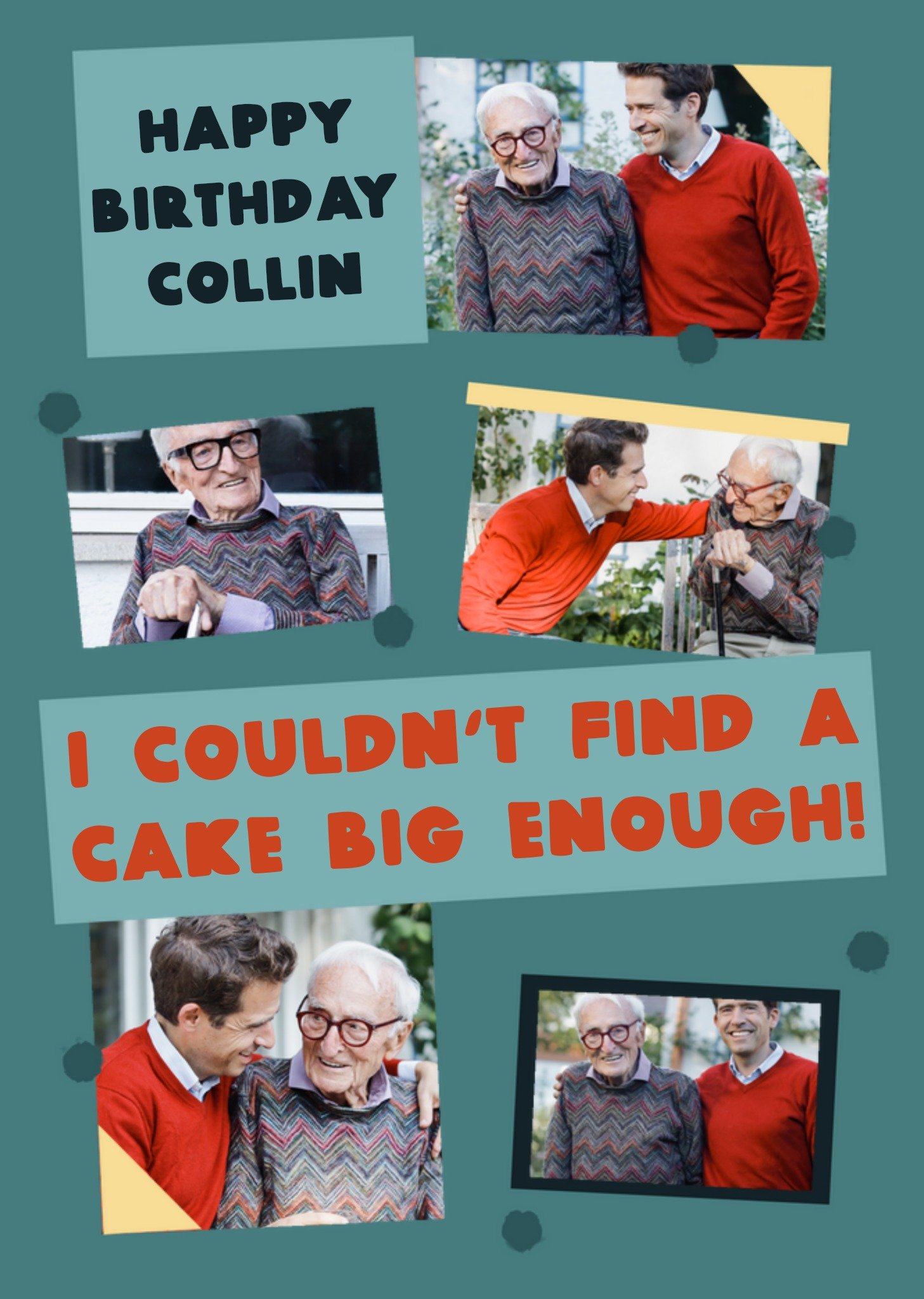 I Couldn't Find A Cake Big Enough Photo Upload Birthday Card Ecard