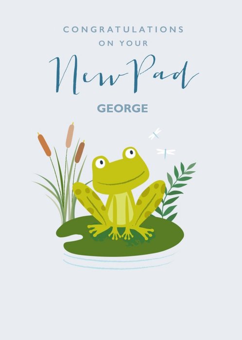  Blue Cute Frog New Pad Card