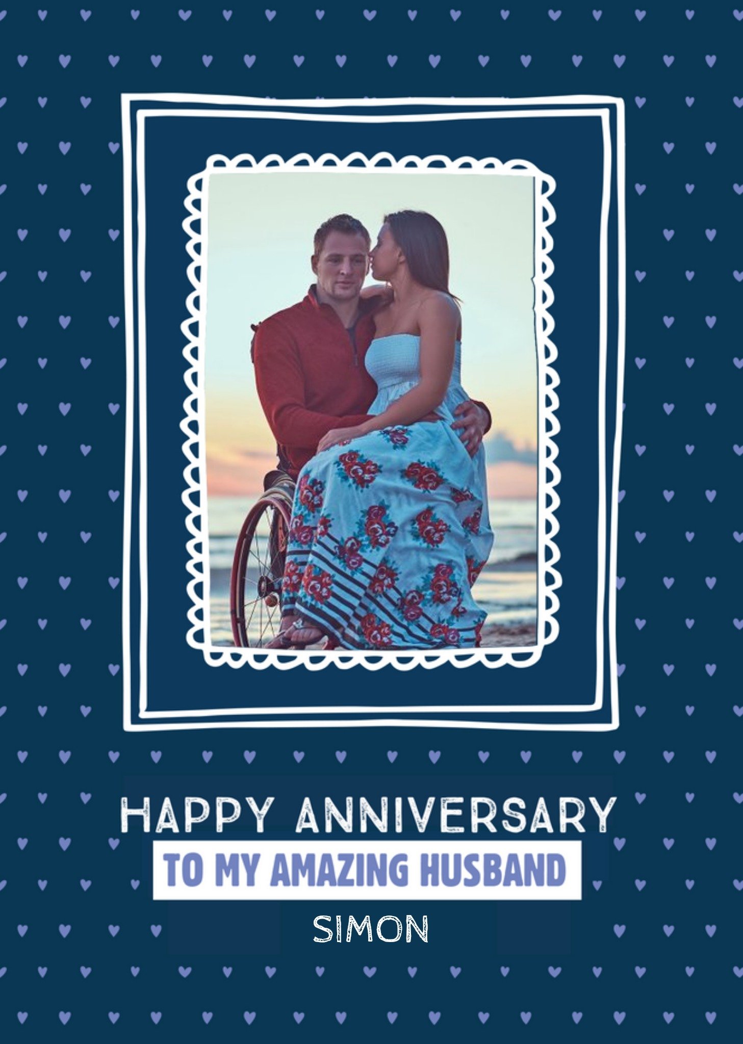 Moonpig Anniversary Card - Husband - Photo Upload, Large