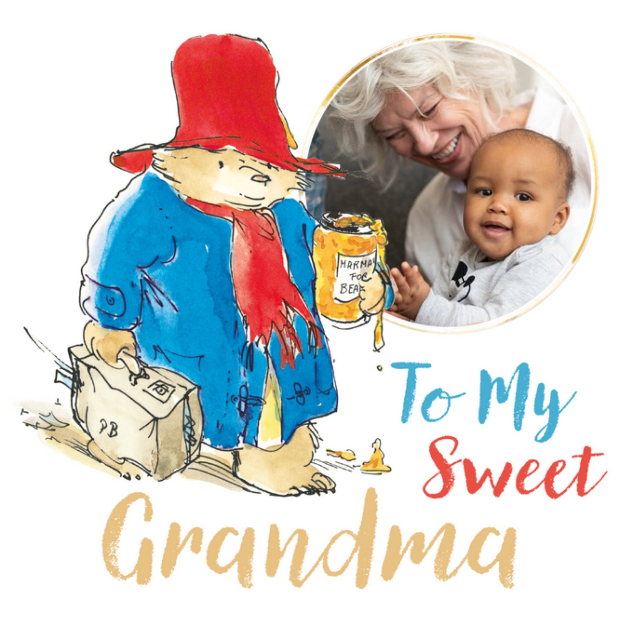 Paddington Bear To My Sweet Grandma Photo Upload Mother's Day Card, Square