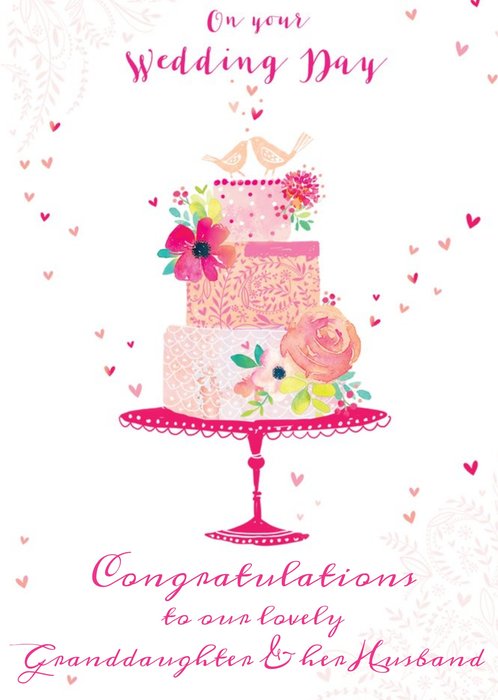 Congratulations Granddaughter And Her Husband Wedding Card