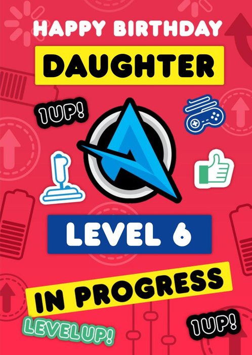 Ali A Level 6 Unlocked Gaming Age 6 Birthday Card For Your Daughter