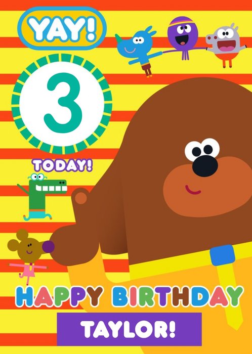 Hey Duggee Kids 3 today Birthday card