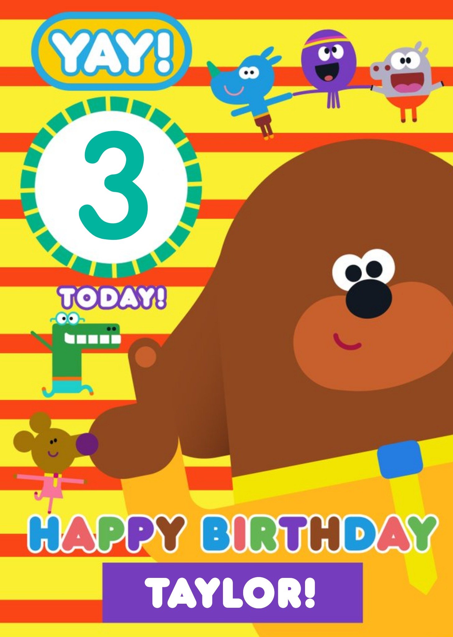 Hey Duggee Kids 3 Today Birthday Card, Large