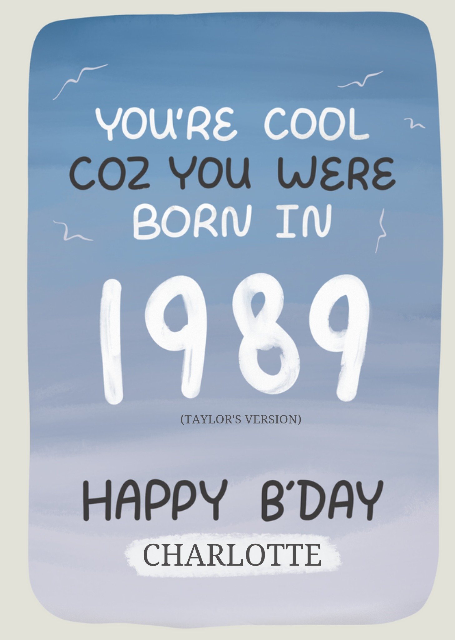 Moonpig You're Cool Cos You Were Born In 1989 Birthday Card, Large