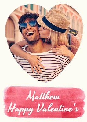 Heart Shaped Photo Upload Personalised Happy Valentine's Day Card