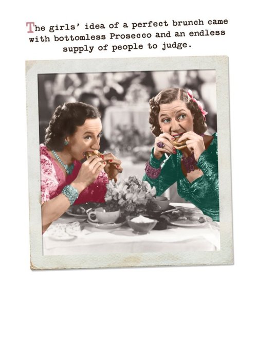 Funny Photographic Girls' Brunch Vintage Card