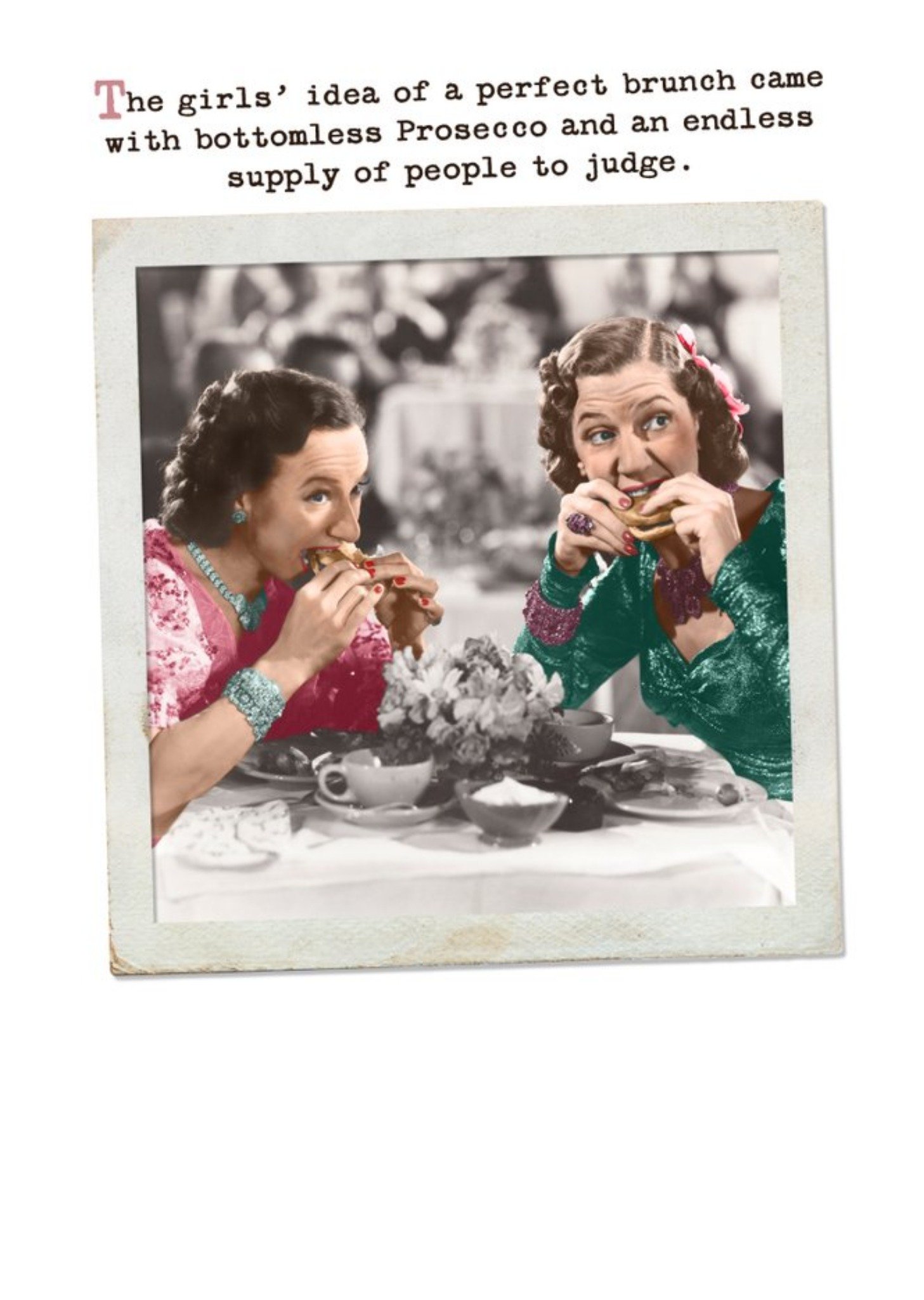 Moonpig Funny Photographic Girls' Brunch Vintage Card, Large