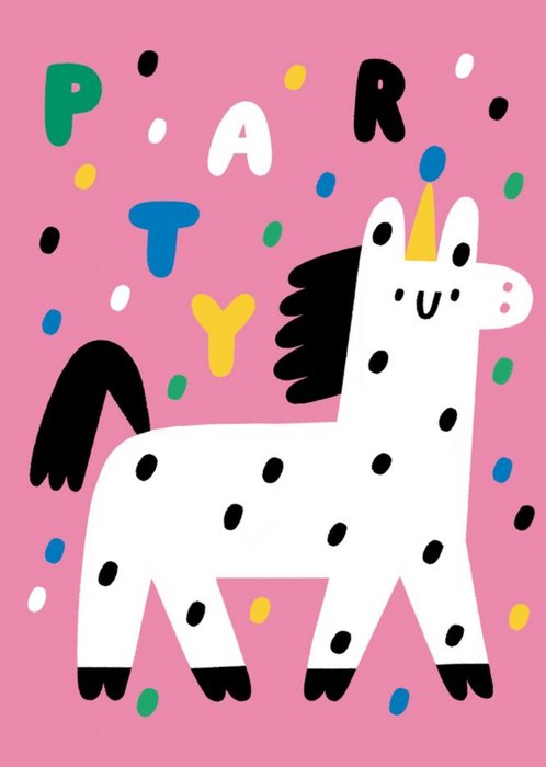 PInk Spotty Horse Party Card
