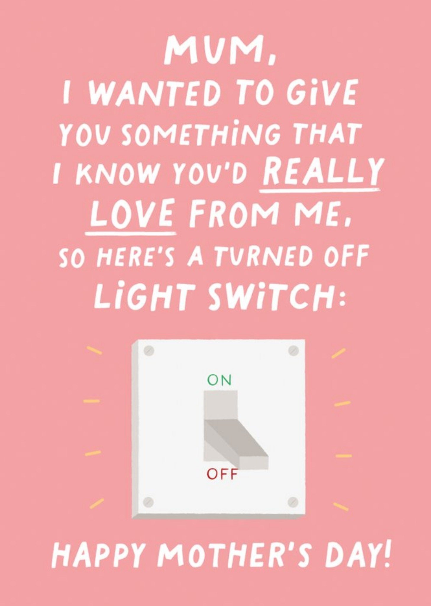 A Turned Light Switch Mother's Day Card