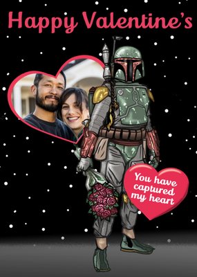 Star Wars Boba Fett Happy Valentines Photo Upload Card