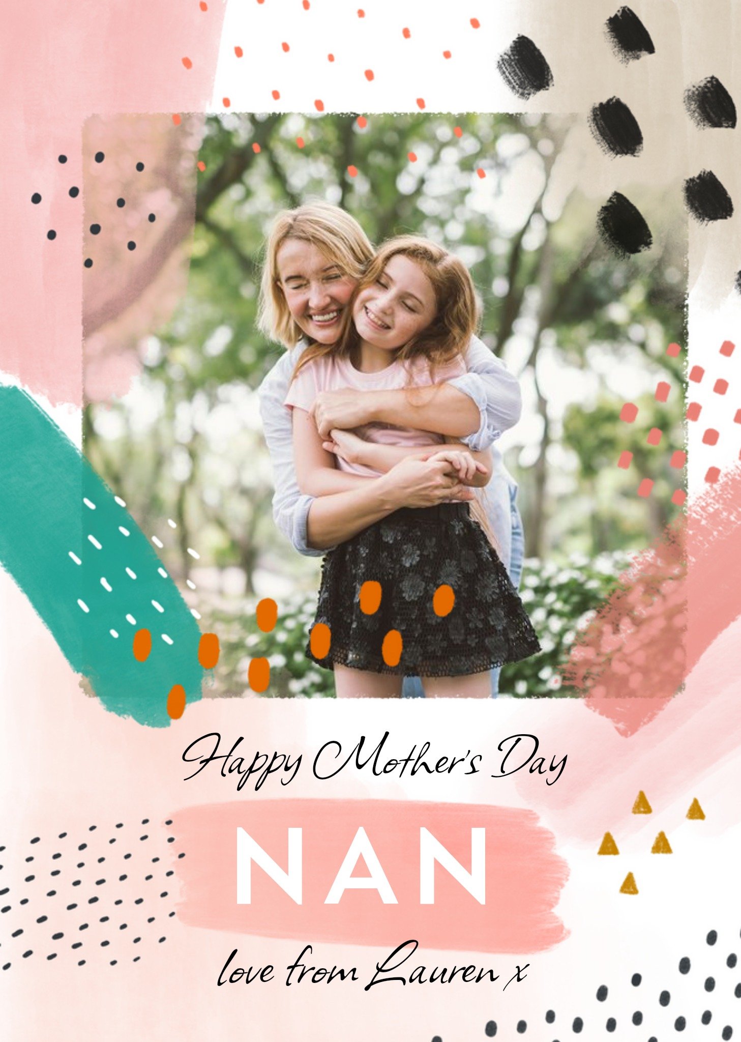 Colourful Abstract Patterns To My Nan Photo Mother's Day Card Ecard