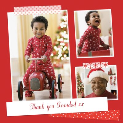 Santa Red Multi-Photo Thank You Christmas Card