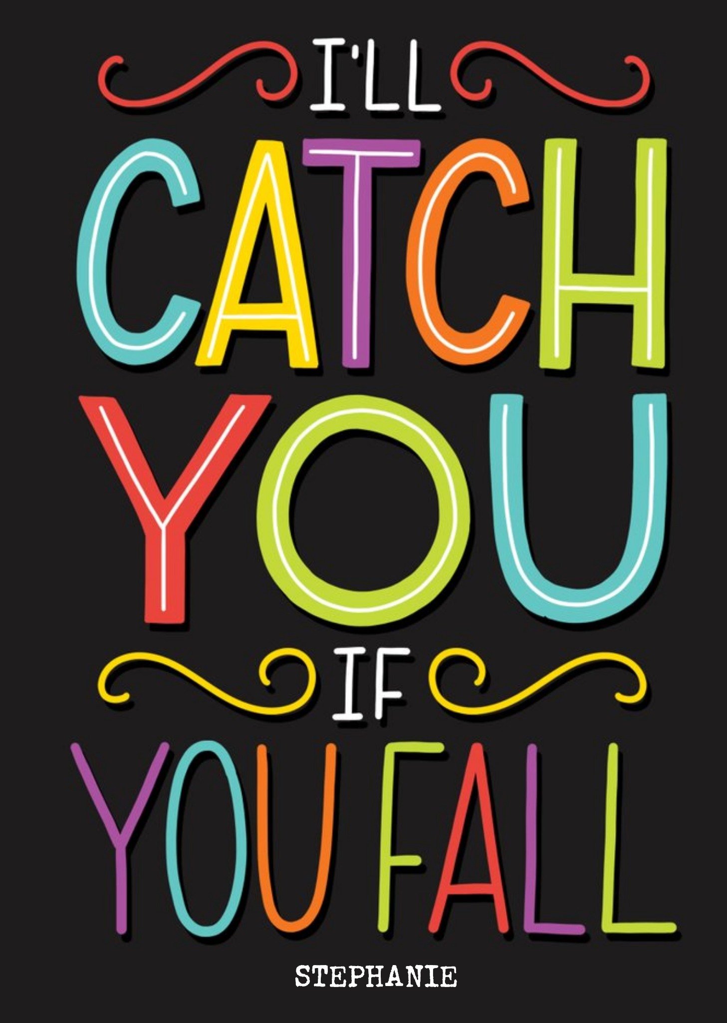 Sweet Modern Empathy Card I'll Catch You If You Fall Ecard