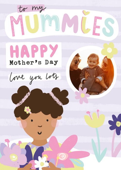 Party Pals Chloe Allum Flowers Photo Upload Mother's Day Card