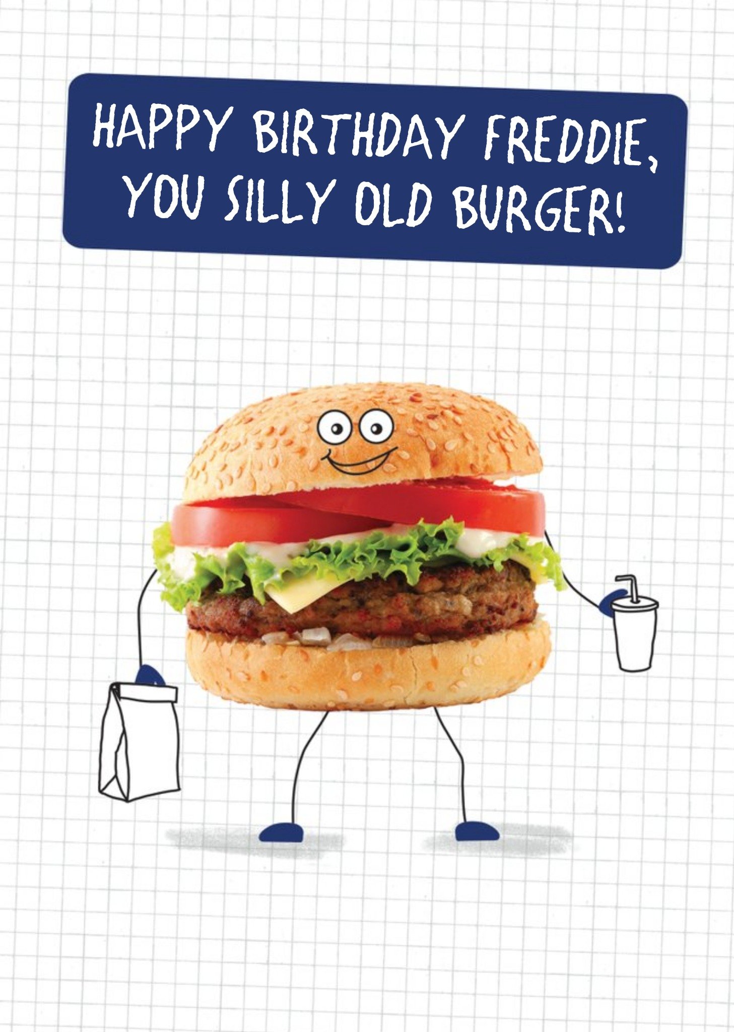 Moonpig You Silly Old Burger Personalised Birthday Card, Large