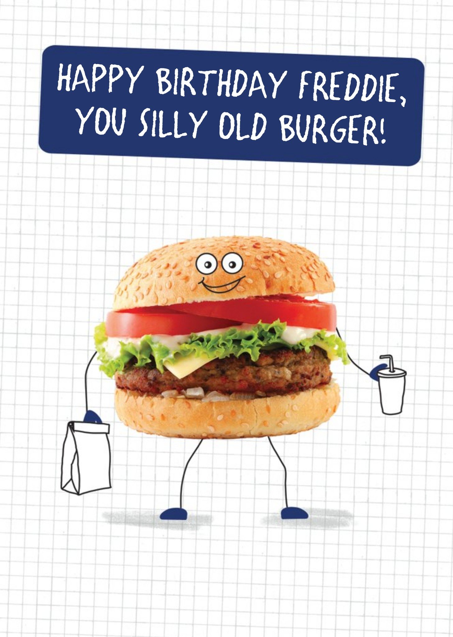 You Silly Old Burger Personalised Birthday Card Ecard